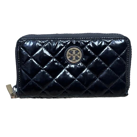 Rare Tory Burch Alice Quilted Nylon Continental Wallet Zip Around Black - Picture 1 of 10